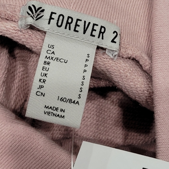 Cropped Pink Long Sleeve Turtleneck Sweatshirt S - Picture 8 of 11